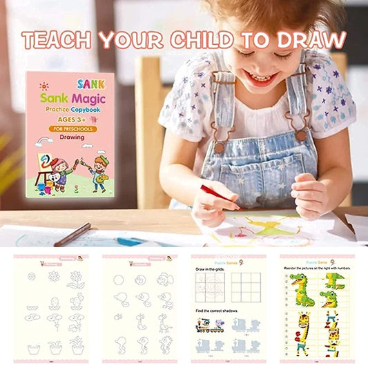 Sank Magic Practice Copybook, (4 Books + 10 REFILL+1 Pen +1 Grip) Number Tracing Book for Preschoolers with Pen, Magic Calligraphy Copybook Set Practical Reusable Writing Tool Simple Hand Lettering by Sank Magic (Author) Shopcify