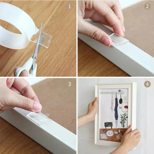 3.0 Meter Double Sided Adhesive Nano Tape Transparent Strong Washable Adhesive Traceless Gel Tape Removable And Reusable Sticky Anti Slip Tape For Home Wall Room Office Decor (5m) Shopcify